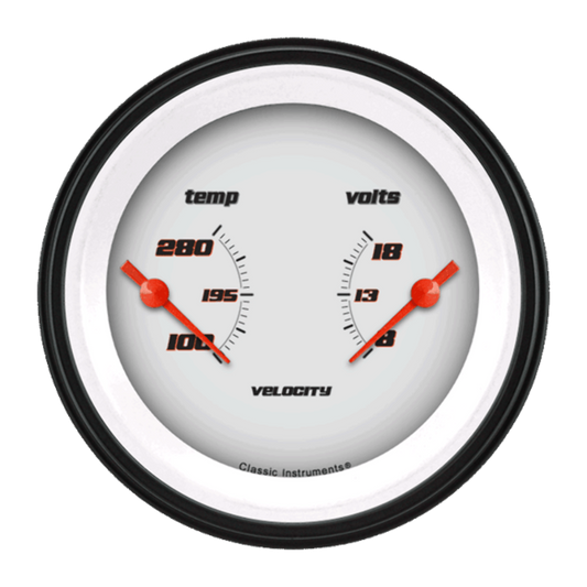 Velocity White 3 3/8" Dual VS74WBLF