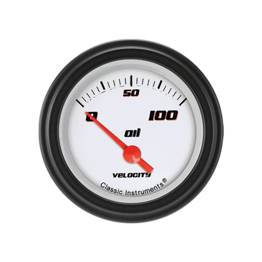 Velocity White 2 1/8" Oil Pressure VS81WBLF
