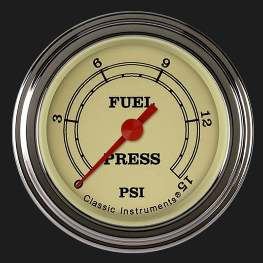 Vintage 2 1/8" Fuel Pressure Gauge, 15 psi VT145SLF