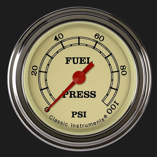 Vintage 2 1/8" Fuel Pressure Gauge, 100 psi VT146SLF