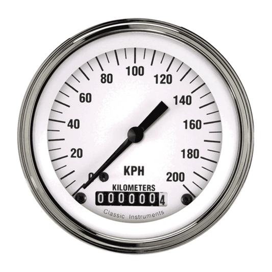 White Hot 3 3/8" Speedometer WH59SLF