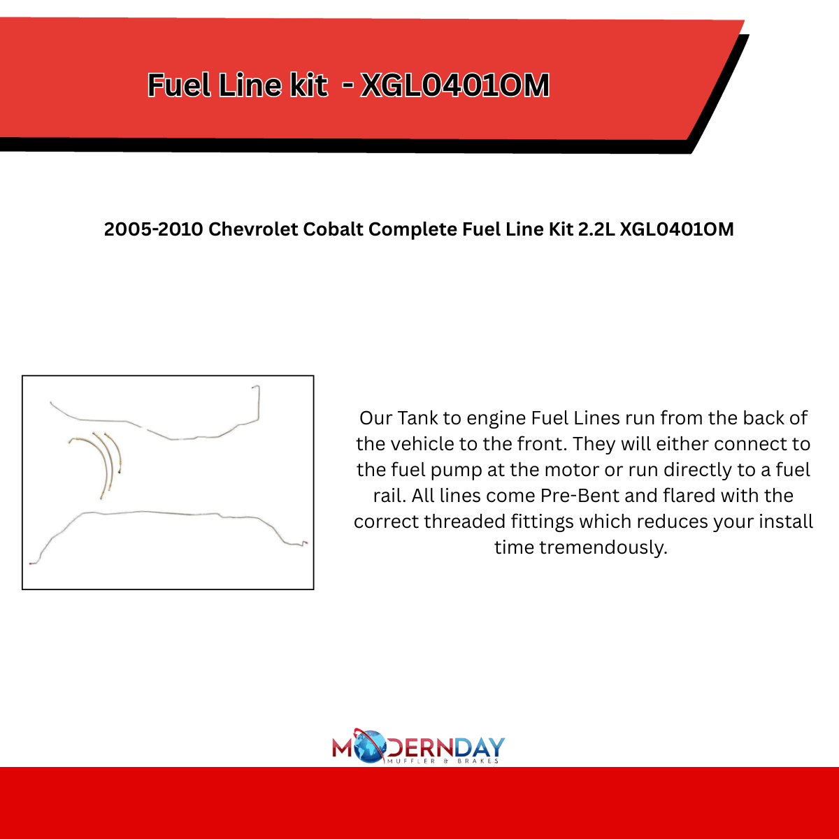 2005-2010 Chevrolet Cobalt Complete Fuel Line Kit 2.2L XGL0401OM