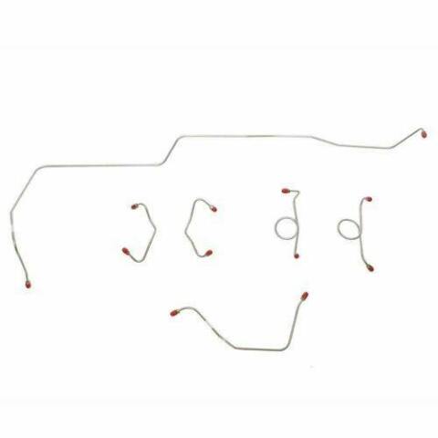 1965-66 Ford Mustang Front Brake Line w/ Disc Brakes 6 Piece Steel - ZKT6503OM