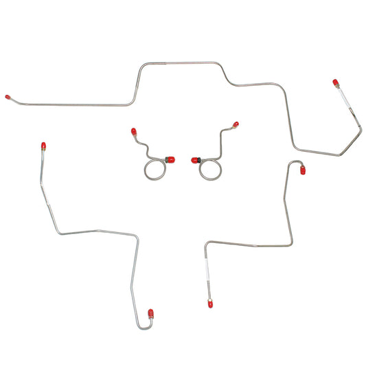 1968-69 Ford Mustang Front Brake Line Kit Manual Drum Brakes 5 Piece - ZKT6801OM - Front Lines Car Part People