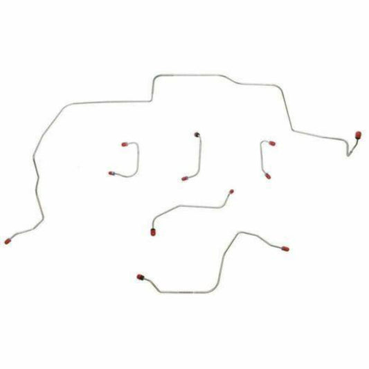 1968-69 Ford Mustang Front Brake Line Kit Power Disc Brakes 6 Piece - ZKT6803SS - Front Lines Car Part People